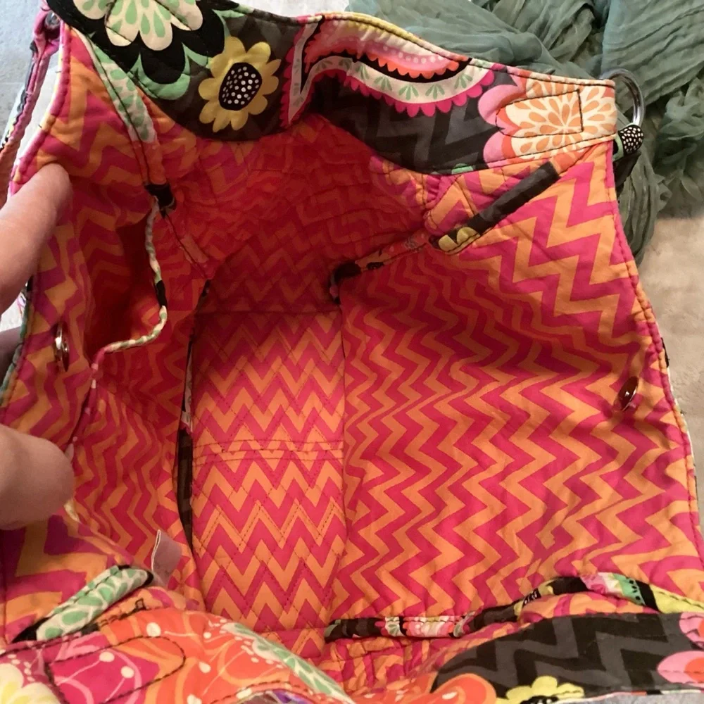 Vera Bradley Ziggy Zinnia Floral Patterned Double Strap Shoulder Bag